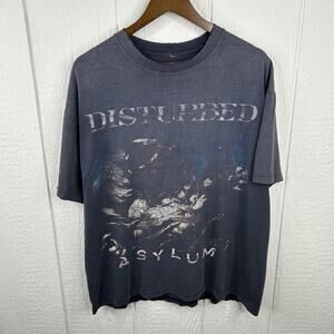 Vintage Disturbed Aslylum All Over Print “black” “faded” T Shirt Size XL